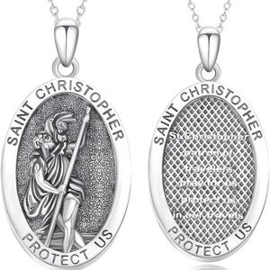 St. Christopher Sterling Silver Pendant Necklace